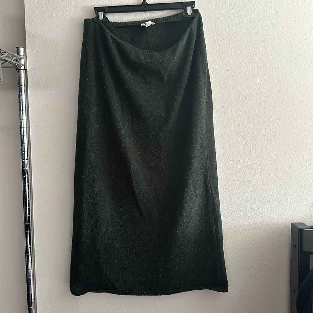 J Jill long green knit skirt size small